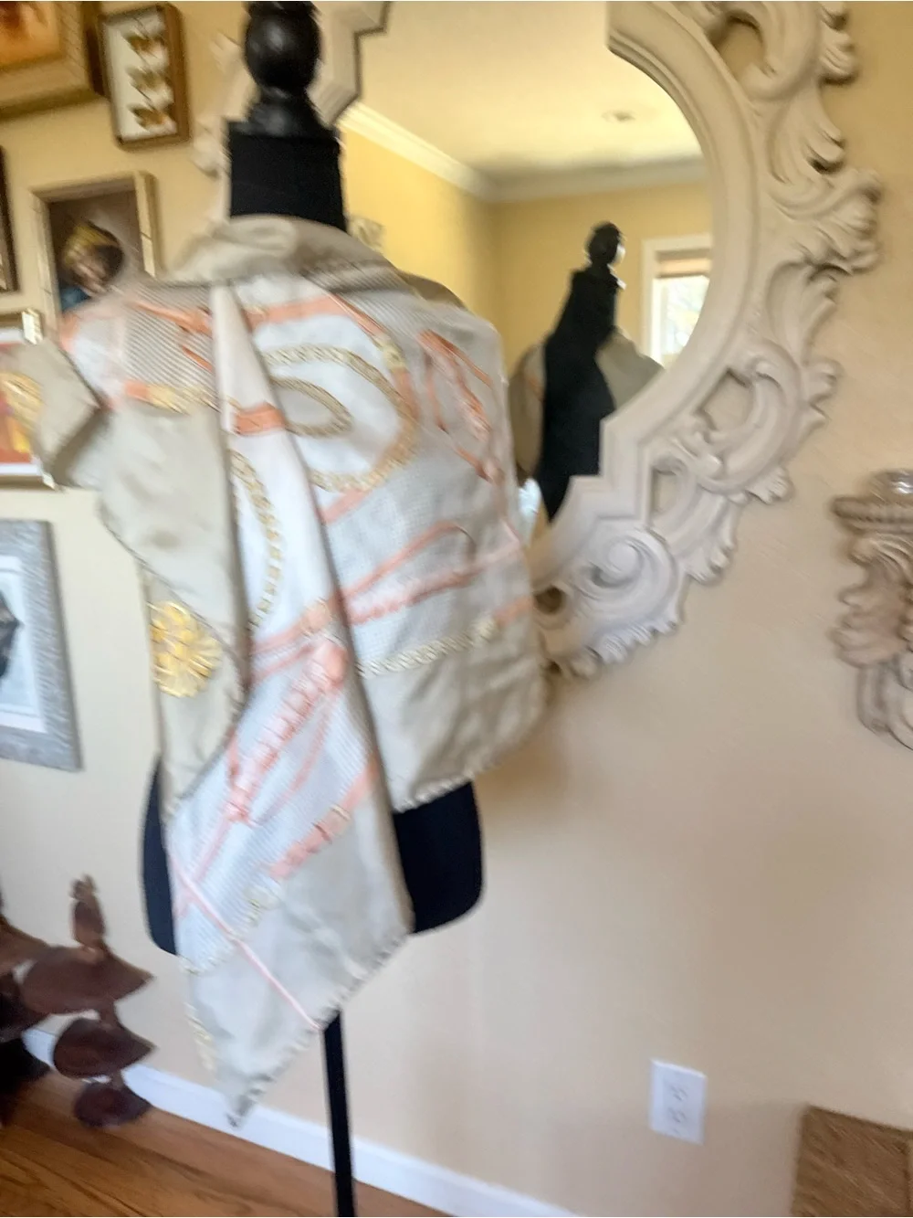 Nordstrom’s made in Italy, silk scarf horse bit chain